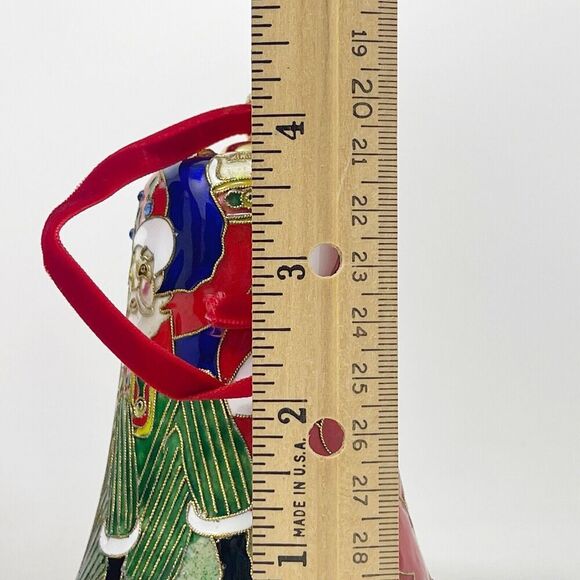 Dillard’s Collectible Cloisonné Bell 2006 Christmas Ornament Santa Claus St Nick - Picture 6 of 7